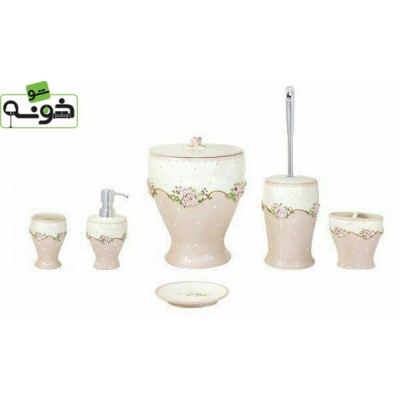 ست سرویس بهداشتی 6 پارچه پلی رزین کد 6-7175