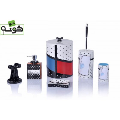 ست سرویس بهداشتی 6 پارچه پلی رزین کد 6-7252