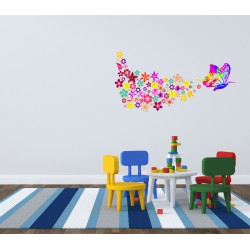 استیکر اتاق کودک مدل مسیر پروانه ای