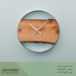 ساعت دیواری تک چوب نقره ای آسوریک مدل SA29092