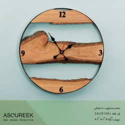 ساعت دیواری سه چوب مشکی آسوریک مدل SA29100