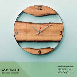 ساعت دیواری سه چوب نقره ای آسوریک مدل SA29096