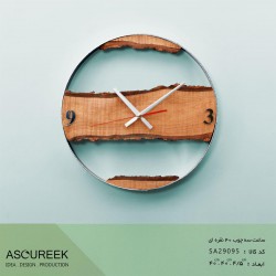 ساعت دیواری سه چوب نقره ای آسوریک مدل SA29095