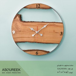 ساعت دیواری سه چوب نقره ای آسوریک مدل SA29099