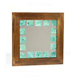 آینه دیواری و رومیزی خشتی فیروزه ای 170