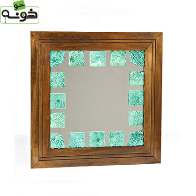 آینه دیواری و رومیزی خشتی فیروزه ای 170