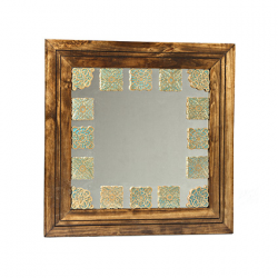 آینه دیواری و رومیزی خشتی طلایی 170