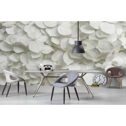 پوستر دیواری سه بعدی طرح گل های بهاری سفید